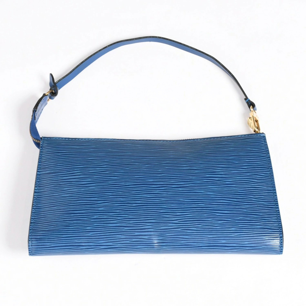LOUIS VUITTON Pochette Accessoires Hobo Bag Epi Leather Blue